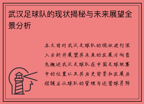 武汉足球队的现状揭秘与未来展望全景分析